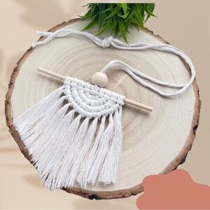 Macrame Half Moon Car Charm